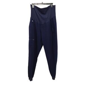 FIGS Zamora Maternity Jogger Scrub Pant Navy Blue Medium Tall M/T Nursing Mommy